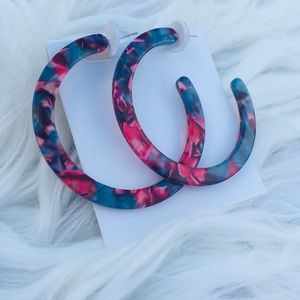 2/$20🛍Hot Pink & Blue Tortoise Shell Earrings